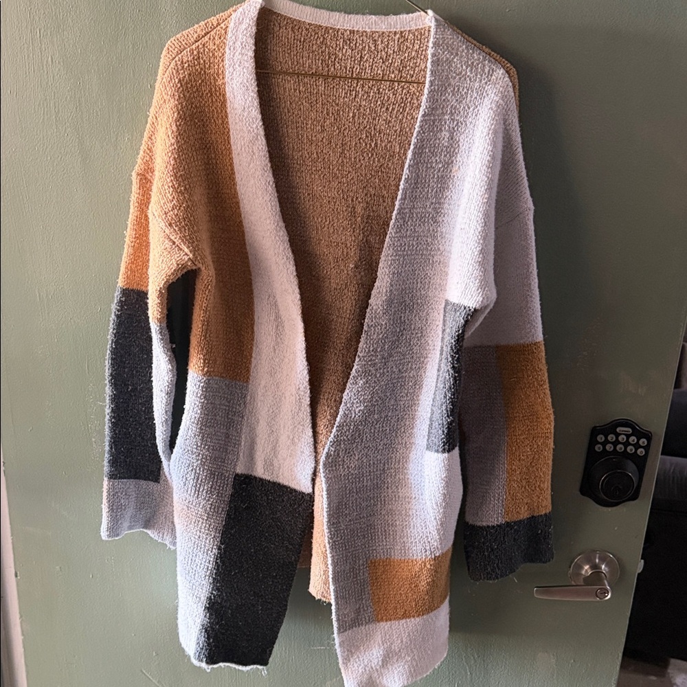 Chic Patchwork Open Front Cardigan - image 1